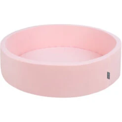 KiddyMoon 120X30cm/SENZA Palline Piscina Per Bambini Tondo Fabbricato In EU, Rosa:Rosa Chiaro/Perla/Trasparente