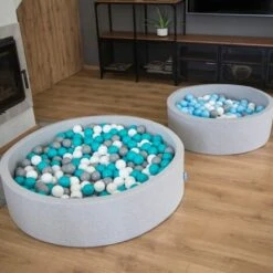 KiddyMoon 120X30cm/SENZA Palline Piscina Per Bambini Tondo Fabbricato In EU, Rosa:Rosa Chiaro/Perla/Trasparente -Armonia Casa 33029662 3