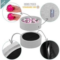 KiddyMoon 120X30cm/600 Palline ∅ 7CM Quadrato Piscina Di Palline Colorate Per Bambini Fabbricato In EU, Grigio Chiaro:Grigio/Bianco/Turchese 9 KiddyMoon 120X30cm/600 Palline ∅ 7CM Quadrato Piscina Di Palline Colorate Per Bambini Fabbricato In EU, Grigio Chiaro:Grigio/Bianco/Turchese -Armonia Casa 33029782 5