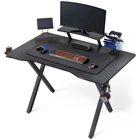 Yaheetech Scrivania Gaming Ergonomica, Scrivania Computer, Tavolo Da Gioco Per PC, Con Tappetino Ampio Mouse Supporto A Gancio Per Cuffie, Porta Bicchieri Porta Tablet 111 X 71 X 96 CM Gambe A Forma X 1 Yaheetech Scrivania Gaming Ergonomica, Scrivania Computer, Tavolo Da Gioco Per PC, Con Tappetino Ampio Mouse Supporto A Gancio Per Cuffie, Porta Bicchieri Porta Tablet 111 X 71 X 96 CM Gambe A Forma X