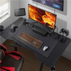 Yaheetech Scrivania Gaming Ergonomica, Scrivania Computer, Tavolo Da Gioco Per PC, Con Tappetino Ampio Mouse Supporto A Gancio Per Cuffie, Porta Bicchieri Porta Tablet 111 X 71 X 96 CM Gambe A Forma X 9 Yaheetech Scrivania Gaming Ergonomica, Scrivania Computer, Tavolo Da Gioco Per PC, Con Tappetino Ampio Mouse Supporto A Gancio Per Cuffie, Porta Bicchieri Porta Tablet 111 X 71 X 96 CM Gambe A Forma X -Armonia Casa 33030428 5