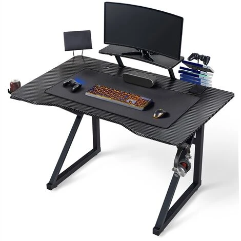 Yaheetech Scrivania Gaming Ergonomica, Scrivania Computer, Tavolo Da Gioco Per PC, Con Tappetino Ampio Mouse Supporto A Gancio Per Cuffie, Porta Bicchieri Porta Tablet 111 X 71 X 96 CM Gambe A Forma K 1 Yaheetech Scrivania Gaming Ergonomica, Scrivania Computer, Tavolo Da Gioco Per PC, Con Tappetino Ampio Mouse Supporto A Gancio Per Cuffie, Porta Bicchieri Porta Tablet 111 X 71 X 96 CM Gambe A Forma K
