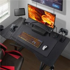 Yaheetech Scrivania Gaming Ergonomica, Scrivania Computer, Tavolo Da Gioco Per PC, Con Tappetino Ampio Mouse Supporto A Gancio Per Cuffie, Porta Bicchieri Porta Tablet 111 X 71 X 96 CM Gambe A Forma K 7 Yaheetech Scrivania Gaming Ergonomica, Scrivania Computer, Tavolo Da Gioco Per PC, Con Tappetino Ampio Mouse Supporto A Gancio Per Cuffie, Porta Bicchieri Porta Tablet 111 X 71 X 96 CM Gambe A Forma K -Armonia Casa 33030429 3
