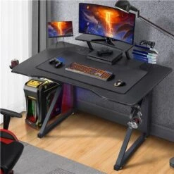 Yaheetech Scrivania Gaming Ergonomica, Scrivania Computer, Tavolo Da Gioco Per PC, Con Tappetino Ampio Mouse Supporto A Gancio Per Cuffie, Porta Bicchieri Porta Tablet 111 X 71 X 96 CM Gambe A Forma K 8 Yaheetech Scrivania Gaming Ergonomica, Scrivania Computer, Tavolo Da Gioco Per PC, Con Tappetino Ampio Mouse Supporto A Gancio Per Cuffie, Porta Bicchieri Porta Tablet 111 X 71 X 96 CM Gambe A Forma K -Armonia Casa 33030429 4