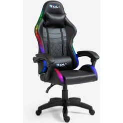 Sedia Poltrona Gaming LED RGB Ergonomica Ufficio Cuscino Lombare Poggiatesta The Horde