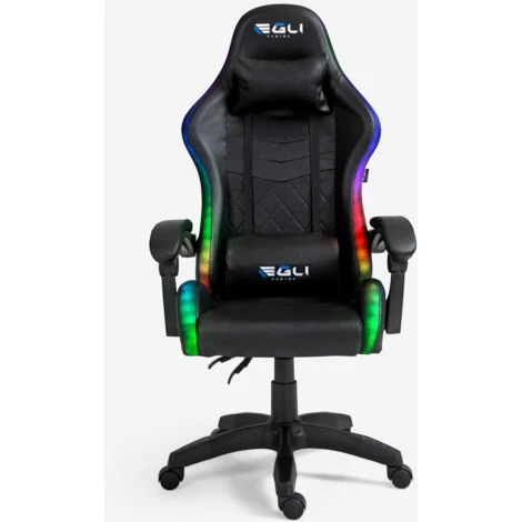 Sedia Poltrona Gaming LED RGB Ergonomica Ufficio Cuscino Lombare Poggiatesta The Horde 4 Sedia Poltrona Gaming LED RGB Ergonomica Ufficio Cuscino Lombare Poggiatesta The Horde - immagine 4