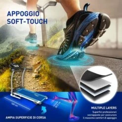Sixtus Tapis Roulant Elettrico Pieghevole, Bluetooth, App KINOMAP, 12 Km/h, Sensore Cardiaco, Tappeto Ammortizzato Maxigrip, Inclinazione, Supporto Tablet, Motore Lineare PowerDriveTM (3,5HP Picco) -Armonia Casa 33506203 3