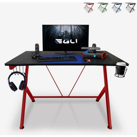 Scrivania Gaming PC Ergonomica Gestione Cavi Supporto Cuffie Portabibite 110x70cm Trust In Game Colore: Rosso 1 Scrivania Gaming PC Ergonomica Gestione Cavi Supporto Cuffie Portabibite 110x70cm Trust In Game Colore: Rosso
