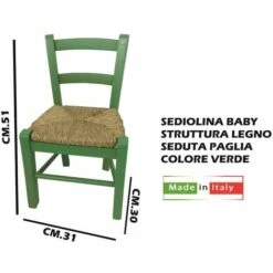 SEDIOLINA BABY PAGLIA COLORE VERDE