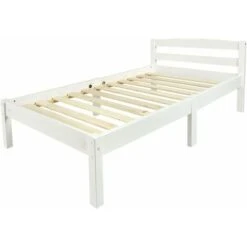 Letto In Legno - Colore Bianco CLASSIC 140/70 Con Materasso -Armonia Casa 33981550 4