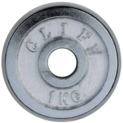 Trade Shop - Disco Olimpico In Acciaio Piastra Pesi Per Bilanciere Manubri Da 1kg Foro 30mm