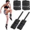 Set 2 Pesi Polsi E Caviglie 1,25 Kg Allenamento Palestra Aerobica Fitness Nero