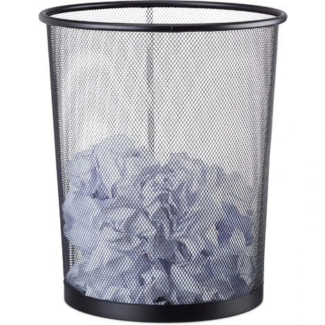 Relaxdays Cestino Gettacarte Metallo Grande Pattumiera Portarifiuti Da Ufficio 20 Litri Ø 30 Cm Alto 35 Cm Nero 1 Relaxdays Cestino Gettacarte Metallo Grande Pattumiera Portarifiuti Da Ufficio 20 Litri Ø 30 Cm Alto 35 Cm Nero