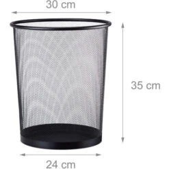 Relaxdays Cestino Gettacarte Metallo Grande Pattumiera Portarifiuti Da Ufficio 20 Litri Ø 30 Cm Alto 35 Cm Nero 6 Relaxdays Cestino Gettacarte Metallo Grande Pattumiera Portarifiuti Da Ufficio 20 Litri Ø 30 Cm Alto 35 Cm Nero -Armonia Casa 34056500 3