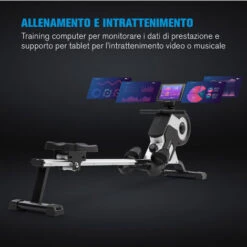 Capital Sports Stream M1 - Vogatore Magnetico, 105 Cm, Display LC, 8 Livelli, Alluminio -Armonia Casa 34180340 4