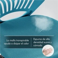 Yaheetech Sedia Ufficio Scrivania Girevole A Rotelle Ergonomica Portata 136 Kg Senza Braccioli In Rete Traspirante Altezza Regolabile Turchese -Armonia Casa 34198889 4