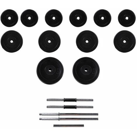 Nova Set Bilanciere + 2 Manubri Peso Totale 30.5Kg Pesi Fitness 2 Nova Set Bilanciere + 2 Manubri Peso Totale 30.5Kg Pesi Fitness - immagine 2