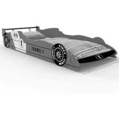 Letto Per Bambini Formula 1 Macchina Da Corsa 90x200cm Con Rete A Doghe Inclusa Argento Letti In Legno Per Bimbi -Armonia Casa 34726859 2