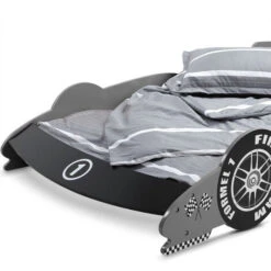 Letto Per Bambini Formula 1 Macchina Da Corsa 90x200cm Con Rete A Doghe Inclusa Argento Letti In Legno Per Bimbi -Armonia Casa 34726859 5