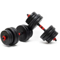 Set Di Manubri 30kg Con 16 Dischi In Cemento 2 Manubri Filettati Chiusure A Stella -Armonia Casa 34826352 3