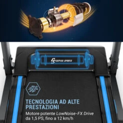 Capital Sports Pacemaker F120 Pro Tapis Roulant 4P-AntiShock Suspension Stazione Massaggi -Armonia Casa 34981169 5