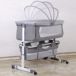 Culla 2 In 1 Bododo Carico Massimo 50 Kg Letto Aggiuntivo Regolabile In Altezza 92 58 70-87 Cm