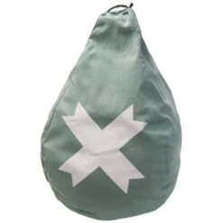 Pouf Imbottito 65x80 Cm Tela Ghiaccio Overseas