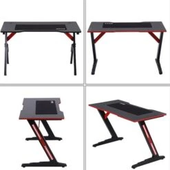 Scrivania Gaming Porta Pc Computer In Metallo E Legno MDF Tappetino Mouse Pad -Armonia Casa 35355871 4