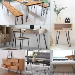 Gambe Per Tavolo A Forcina - Set Di Gambe Per Tavolo A Forcina (4 Pezzi) - 76 Cm - Nero - 3 Rami -Armonia Casa 35538824 5