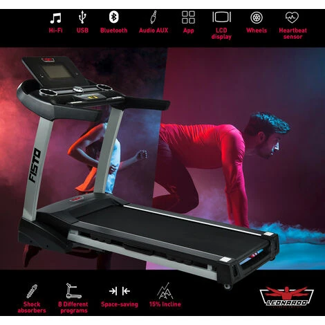 Leonardo Tapis Roulant Elettrico Professionale Fitness Pieghevole Ammortizzato Inclinazione Fisto 4 Leonardo Tapis Roulant Elettrico Professionale Fitness Pieghevole Ammortizzato Inclinazione Fisto - immagine 4