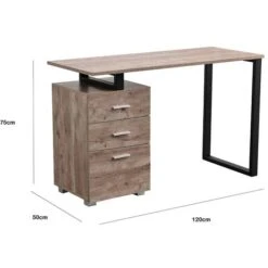 Scrivania Con Cassettiera Tavolo Porta Pc Computer Acciaio Legno Ufficio Quercia -Armonia Casa 35843738 3