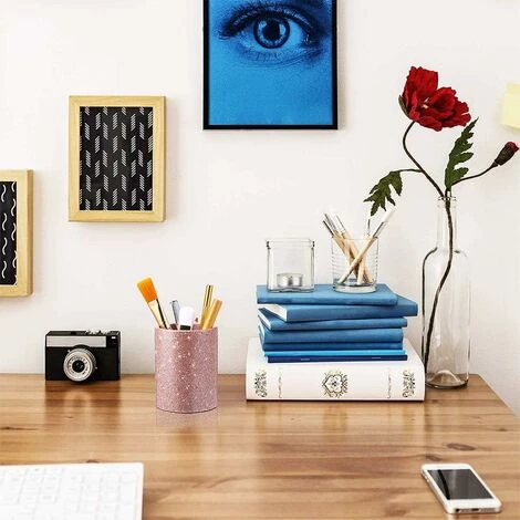 Portapennelli Per Trucco, Organizzatore Per Riporre Pennelli Per Trucco, Portapenne Rotondo, Portabicchieri Per Ragazze In PU Rosa Lucido Per Ufficio, Ufficio, Scuola, Casa 5 Portapennelli Per Trucco, Organizzatore Per Riporre Pennelli Per Trucco, Portapenne Rotondo, Portabicchieri Per Ragazze In PU Rosa Lucido Per Ufficio, Ufficio, Scuola, Casa - immagine 5