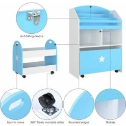 Homfa Set Di 2 Ripiani Portaoggetti Per Bambini Ripiano Con Cassetto 2 Scomparti 3 Scomparti Pensili Carrello Blu Bianco 60 X 30 X 86,5 Cm 49,5 X 30 X 44 Cm 7 Homfa Set Di 2 Ripiani Portaoggetti Per Bambini Ripiano Con Cassetto 2 Scomparti 3 Scomparti Pensili Carrello Blu Bianco 60 X 30 X 86,5 Cm 49,5 X 30 X 44 Cm -Armonia Casa 36585850 3