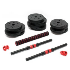 Set Manubri Corti E Bilancieri Da 20 Kg Kit 2in1 Con 12 Dischi Ed Estensione Per Manubrio Lungo -Armonia Casa 36803926 4