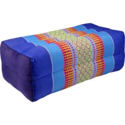 STANDARD - Cuscino Zafu Yoga E Meditazione Standard - Kapok 100% Naturale Ad Alta Densità - Comfort E Fermezza - Stabilità Del Sedile - Blu Arancio - X1