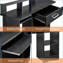 Yaheetech Scrivania Per Computer Fisso Pc Con Porta Tastiera Scorrevole Mensola Cassetto Da Ufficio Studio Salvaspazio 106 X 50 X 94 Cm Nera 7 Yaheetech Scrivania Per Computer Fisso Pc Con Porta Tastiera Scorrevole Mensola Cassetto Da Ufficio Studio Salvaspazio 106 X 50 X 94 Cm Nera -Armonia Casa 37279371 3