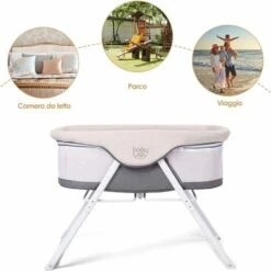 Lettino Da Viaggio Culla Neonato Per Nascita Culla Fianco Letto Con Funzione Dondolo, Imbottito Con Materassino Lavabile, Con Borsa Per Trasporto, Grigio, 94x56x70cm (Grigio) 9 Lettino Da Viaggio Culla Neonato Per Nascita Culla Fianco Letto Con Funzione Dondolo, Imbottito Con Materassino Lavabile, Con Borsa Per Trasporto, Grigio, 94x56x70cm (Grigio) -Armonia Casa 37329725 5
