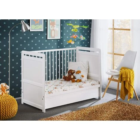 Letto Culla Bambini Con Cassetto Che Si Traforma In Letto Singolo In Legno Di Pino 3 Letto Culla Bambini Con Cassetto Che Si Traforma In Letto Singolo In Legno Di Pino - immagine 3