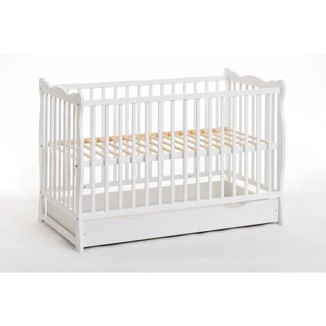 Letto Culla Bambini Neonati Con Cassettone 124x82x71 Cm In Legno Di Pino Ala Colore Bianco 2 Letto Culla Bambini Neonati Con Cassettone 124x82x71 Cm In Legno Di Pino Ala Colore Bianco - immagine 2