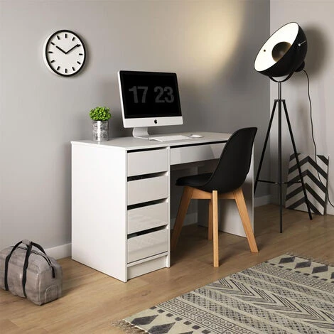 Scrivania Moderna ELIANA Gihome ® Porta Computer Bianco Ufficio Camera Pc Studio 2 Scrivania Moderna ELIANA Gihome ® Porta Computer Bianco Ufficio Camera Pc Studio - immagine 2