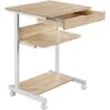 Yaheetech Scrivania Computer Ufficio Mobile Porta Pc Stampante Tastiera Scorrevole Con Ruote 56 X 51 X 79 Cm Legno Quercia Chiaro