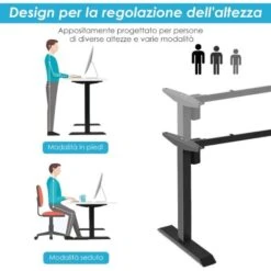 Scrivania Elettrica Regolabile In Altezza Regolabile, Struttura Elettrica Per Scrivania Sollevabile, Supporto Ergonomico Per Scrivania Per Casa E Ufficio, Portata Massiama 70 Kg -Armonia Casa 37994457 4