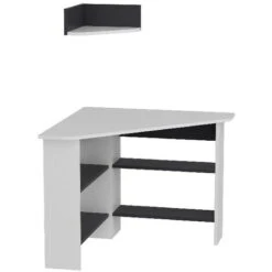 Scrivania Tuzzy - Angolare Salvaspazio - Con Ripiani, Mensola - Da Studio, Camera - Bianco, Antracite In Legno, 90 X 90 X 74 Cm 9 Scrivania Tuzzy - Angolare Salvaspazio - Con Ripiani, Mensola - Da Studio, Camera - Bianco, Antracite In Legno, 90 X 90 X 74 Cm -Armonia Casa 38159915 5