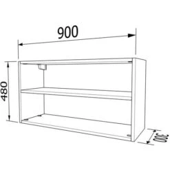 48903LX - Mobile Libreria Pensile L 90 H 48 Prof. 30 - Rovere Sbiancato -Armonia Casa 39160443 2