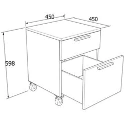 709C - Cassettiera Cameretta-ufficio L 45 Con Ruote E 2 Cassetti H.16+h.32, Con Guide A Chiusura Rallentata 45x45x60 (LxPxH) - Ecru Cappuccino 7 709C - Cassettiera Cameretta-ufficio L 45 Con Ruote E 2 Cassetti H.16+h.32, Con Guide A Chiusura Rallentata 45x45x60 (LxPxH) - Ecru Cappuccino -Armonia Casa 39160710 3