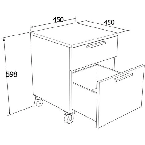 709C - Cassettiera Cameretta-ufficio L 45 Con Ruote E 2 Cassetti H.16+h.32, Con Guide A Chiusura Rallentata 45x45x60 (LxPxH) - Ecru Cappuccino 3 709C - Cassettiera Cameretta-ufficio L 45 Con Ruote E 2 Cassetti H.16+h.32, Con Guide A Chiusura Rallentata 45x45x60 (LxPxH) - Ecru Cappuccino - immagine 3