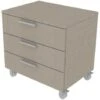 809C3 - Cassettiera Cameretta-ufficio L 60 Con Ruote E 3 Cassetti H.16, Con Guide A Chiusura Rallentata 60x45x60 (LxPxH) - Effetto Tessuto