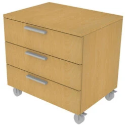 809C3 - Cassettiera Cameretta-ufficio L 60 Con Ruote E 3 Cassetti H.16, Con Guide A Chiusura Rallentata 60x45x60 (LxPxH) - Effetto Tessuto -Armonia Casa 39160853 5