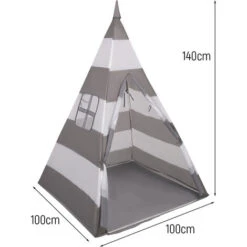 Selonis Tenda Indiana Tipi Gioco Per Bambini Con 100 Palline Colorate, Righe Grigio-Bianco:Perla/Grigio/Trasp/Rosa Chiaro -Armonia Casa 39461518 5