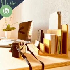 Blumfeldt Raccoglitore Per Lettere Con 5 Scomparti DIN A4 25x17,5x16cm Orizzontale O Verticale Bambù -Armonia Casa 39491117 4